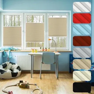 Geplooide Raamgordijn - Kreukeleffect - Privacy Schutz - Montage Ohne Bohren - 30x100cm - Khaki - Grün