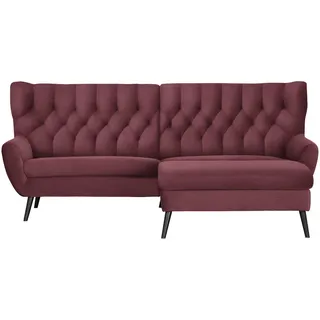 Stylife Ecksofa , Weinrot , Holz , Buche , vollmassiv , Uni , Ottomane rechts, L-Form , 237x165 cm , Typenauswahl, Fußauswahl, Stoffauswahl, seitenverkehrt erhältlich, Hocker erhältlich, Rücken echt, Armteil links, Armteil rechts , Wohnzimmer, Sofas & Couches, Wohnlandschaften, Ecksofas