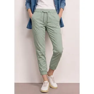 Stoffhose STREET ONE "Style Bonny", Damen, Gr. 40, Länge 28, mint leaf, Web, Obermaterial: 97% Baumwolle, 3% Elasthan, unifarben, loose fit lang, Hosen Stoffhose, Slim Leg Hose / Sommerhose im Loose Fit