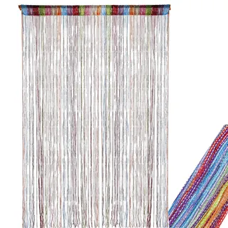 Fadenvorhang Türvorhang, Fliegenvorhang Terrassentür, Türvorhänge 200x100cm | Fliegengitter Fliegenschutz, Fadenvorhang Blickdicht Glitzer Fadengardine Türvorhänge