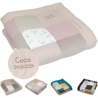 ULLENBOOM personalisierbare Krabbeldecke für Baby 120x120 cm - Dick & weich | Perfekt als Geschenk, Außenmaterial: 100% Baumwolle, OEKO-TEX zertifiziert, Made in EU, Schadstoffgeprüft, waschbar