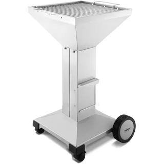 THÜROS T3 Plattenfuß fahrbar Edelstahl Holzkohle Gartengrill Grau