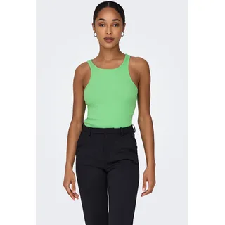 Only Ripptanktop "ONLKENYA RIB TANK TOP JRS NOOS", Damen, Gr. XS, grün (spring bouquet), Jersey, Obermaterial: 95% Baumwolle, 5% Elasthan, unifarben, regular fit normal, Rundhals, Tops