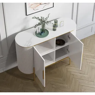Designer Kommode Sideboard Schrank Modern Wohnzimmer Kommoden Holz Neu - Weiß