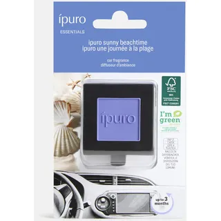 ipuro Car Line Autoduft Clip SUNNY BEACHTIME - Auto Lufterfrischer mit Grapefruit, Minze, Rose & Tonkabohne Duft - Autoparfum frisch sommerlich & belebend - Duftclip für Auto Innenraum