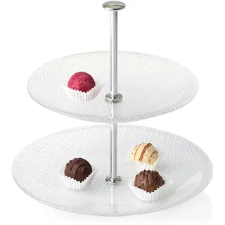 LEONARDO 2-stöckige Etagere Pralina 20 cm Glas Transparent Klar