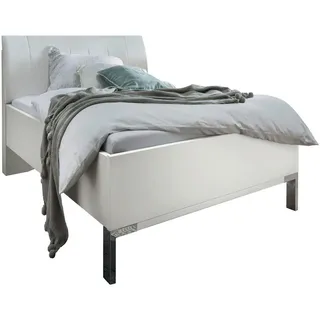 Dieter Knoll Bett , Weiß , Textil, Holzwerkstoff , 100x200 cm , ISO 9001, Made in Germany , gepolstertes Kopfteil, in verschiedenen Größen erhältlich , Schlafzimmer, Komplette Schlafzimmer und Serien, Schlafzimmerserien