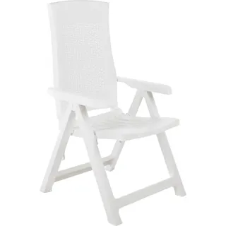 vidaXL Verstellbare Gartenstühle 2 Stk. Kunststoff Weiß - Weiß