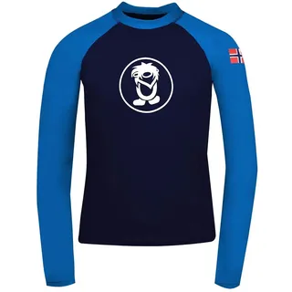 Trollkids Kvalvika Langarm-t-shirt - Navy / Medium Blue - 92 cm