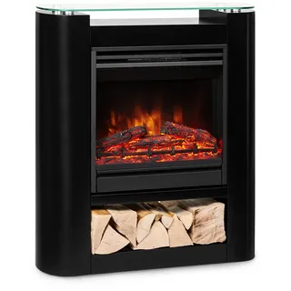 Klarstein Elektrokamin, Elektro Heizungen für Wohnzimmer & Innenräume, Elektrischer Kamin mit LED Flammen, Sparsamer Elektroofen, Heizlüfter mit Timer, Einstellbarer Thermostat, Heizung 1800 W - Schwarz