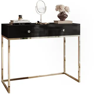 lookway Blanco Konsolentisch 100x81x42 cm Gold/Schwarz