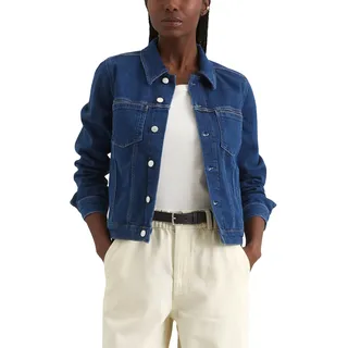 Marc O'Polo Denim Damen Jeansjacke mit Stretch-Anteil Slim Fit, Blau (Dark Blue Multi 14), S