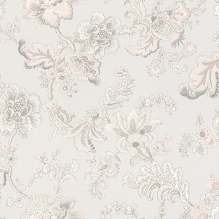 Rasch Textil Rasch Vliestapete mit großen Blumen in Rosa, Weiß und Grün aus der Kollektion Sophia-10,05m x 0,53m (LxB), Creme