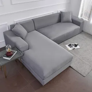 uyeoco Wasserdicht Sofabezug L U Form Sofa überwurf Ecksofa Couchbezug 1/2/3/4 Sitzer Stretch Sofabezüge Sofahusse Beige/Grau/Braun/Hellgrau Couch Bezug (Color : A, Size : 90-140cm)