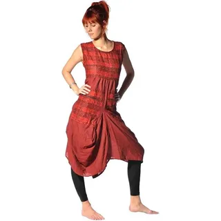 Kleid Trägerkleid Maxikleid Abendkleid Sommerkleid Strandkleid Kleider Ärmellos Ethno Goa Nepal, rot - Rot