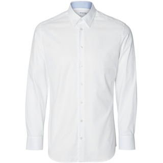 SELETED HOMME Herren SLHSLIMSOHO-Detail Shirt LS NOOS Hemd, White, XXL