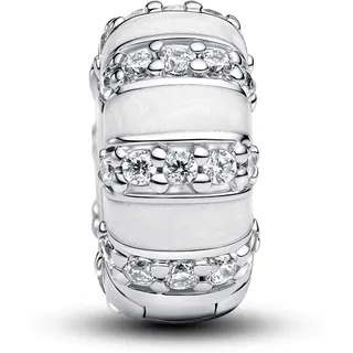 Pandora Clip-Charm Steine und Emaille Weiß 793785C01