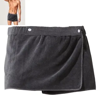ZenyTra Herren Bademantel Kurz Grau 35x140cm - Schnelltrocknende Mikrofaser, Verstellbare Weich & Bequem für Sauna, Fitness, Dusche