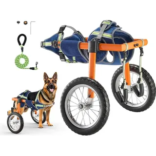 Vevor Hunderollstuhl für Hinterbeine, Haustierrollstuhl mit 2 Rädern, Höhe, Breite & Länge verstellbar, Hundewagen mit stoßdämpfenden Rädern, für verletzte, behinderte Hunde 21,77–39,92kg