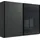 Schwebetürenschrank Ernesto 270 x 208 x 65 cm Grau/Schwarz