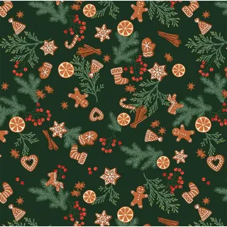 Wachstuchtischdecke Winter Weihnachten abwischbar 140 x 200 cm - 37887 - Lebkuchen - Bunt