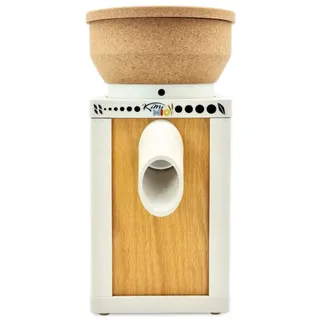 KoMo KoMoMio ECO Getreidemühle elektrisch – 250W Industriemotor – Buche-Multiplex & Kork-Trichter – für Weizen, Dinkel, Roggen, Mehl, Flockenquetsche, elektrische Mühle, Malzmühle – 12 Jahre Garantie