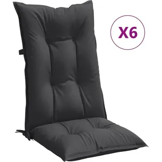 vidaXL Hochlehner-Auflagen 6 Stk. Melange Anthrazit 120x50x7 cm Stoff - Grau