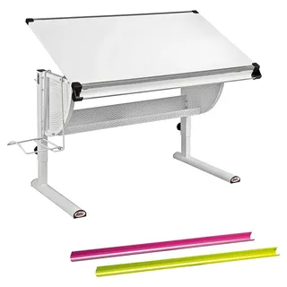 Interlink Kinderschreibtisch Matts Weiß / Pink / Grün