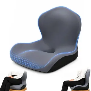 Mvellir Sitzkissen Bürostuhl, Orthopädisches Sitzkissen mit Rückenlehne, Memory Schaum Ergonomisches Rückenkissen mit Lordosenstütze, Steißbeinkissen für Bürostuhl, Autositz, Zuhause