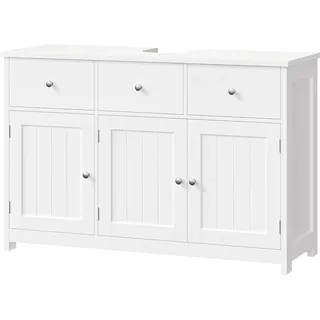 Waschtischunterschrank - Badezimmermöbel - Badezimmerorganisation - Vielseitiger Stauraum - 100 cm breit - Weiß