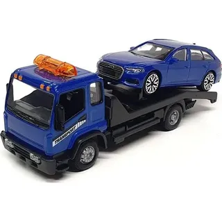 BBurago Straßenbrand AudiA6 auf Abschleppwagen 18-31418 - Rot