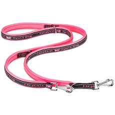 Ferplast Hundeleine Trainingsleine SPORT Hundeleine MATIC GA25 / 200, Innovativer Karabiner mit Magnetmechanismus, gepolsterter Griff, reflektierende Nähte, 25 mm x L 200 cm pink