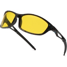 Long Keeper Nachtsichtbrille Autofahrer Sport, Nachtfahrbrille Anti-Blend Sonnenbrille Gelb für Herren Damen Nachtbrille zum Autofahren Sportbrille UV Schut