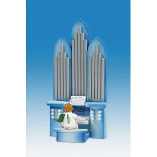 Engelmusikant Orgel mit Engel mit Krone Höhe 6 cm NEU Holzengel Weihnachtsenge
