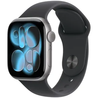 Apple Watch Series 11 GPS 42 mm Aluminiumgehäuse grau Sportarmband schwarz S/M