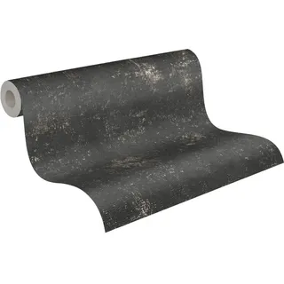 A.S. Création Vliestapete Uni Metallic 53 cm 10 m 300 g Gold/Schwarz