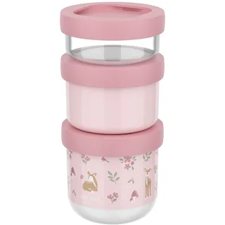 Mepal Snackbox stapelbar rosa 8,6 x 18 cm 0,1 l, 0,175 l, 0,275 l 3-teilig