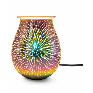 Candle BROTHERS Duftlampe elektrisch Glas 16x21cm Schwarz,Silber