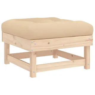 vidaXL Gartenhocker mit Kissen Massivholz Kiefer - Braun