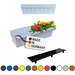 Paletten Blumenkasten 2er-Set Weiß Einsatz zum an- & Einhängen Pflanzkasten