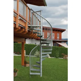 Minka Außenspindeltreppe Minka RONDO 120-180 cm Aluminium/Stahl
