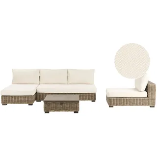 Beliani Lounge Set 4-tlg. Grau/Weiß