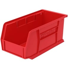 Akro-Mils - 30230RED 30230 AkroBins Kunststoff-Aufbewahrungsbehälter zum Aufhängen, stapelbare Behälter, 27,9 x 12,7 cm, Rot, 12 Stück