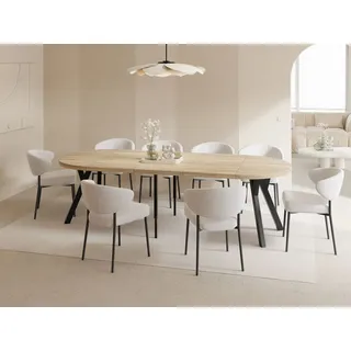 WFL GROUP Esstisch Ø 100 cm Eiche Hell Braun