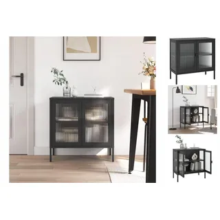 vidaXL Sideboard Schwarz 70x35x70 cm Glas und Stahl