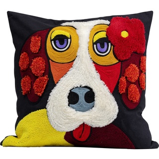 Kare Design Kissen Make Up Dog, Acceessoire, Deko-Kissen, Tiermotiv, mit Reisverschluss, 45x45cm (LxB)