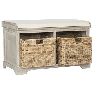 SAFAVIEH Zeitgenössisch Bank aus Holz, Weiß gewaschen, 85 x 40 x 50 cm
