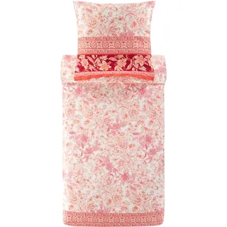 Bassetti CAPODIMONTE Bettwäsche + 2 Kissenhüllen aus 100% Baumwollsatin in der Farbe Koralle R1, Maße: 200x200 + 2 K 80x80 cm - 9327415