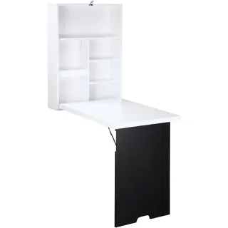 Homcom Schreibtisch, Mdf, Schwarz/Weiß, 60 x 94,5 x 147 cm , Holzwerkstoff , 94x5x60 cm , Esszimmer, Esstische