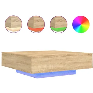 vidaXL Couchtisch mit LED-Leuchten Sonoma-Eiche 100x100x31 cm - Braun